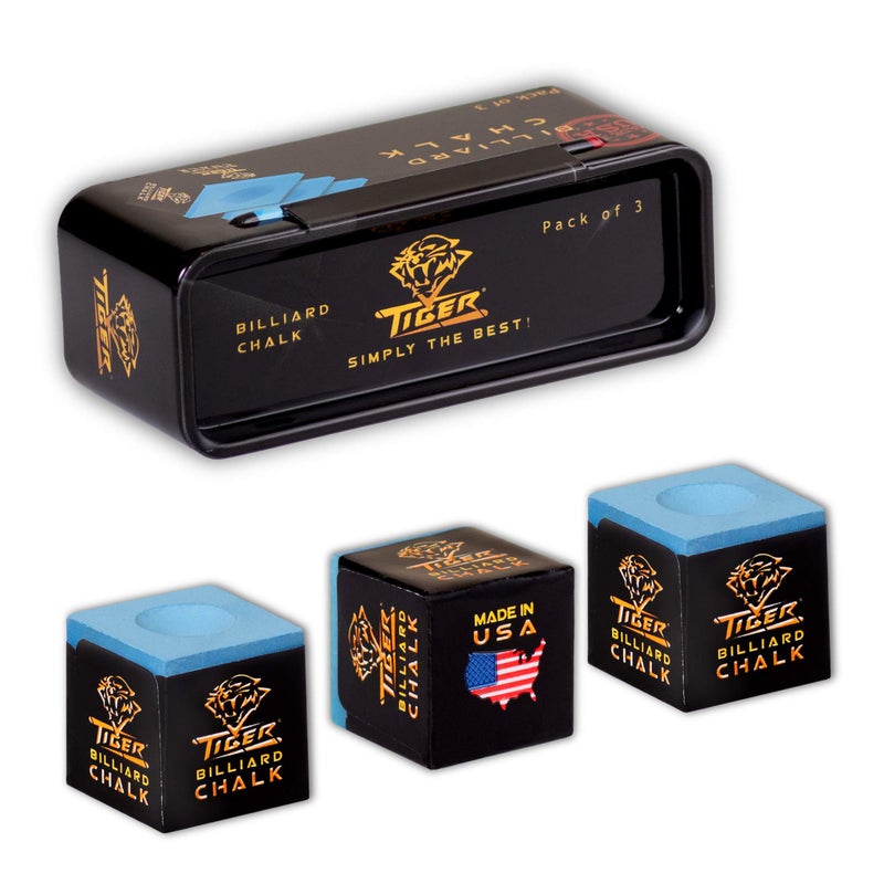 TigerProducts Tiger Pool cue Billiard Chalk - Blue - Pack of 3 - Image 4